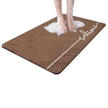 Imagem de Tapete seguro - Tapete de banho antiderrapante para segurança de chuveiro, piso de banheiro, tapete de limpeza de pés de secagem rápida, tapete de chuveiro texturizado bucha