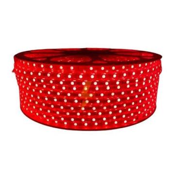 Imagem de Mangueira Vermelha Chata Led 5050 1000w 100m 110v + 04 Conectores - Lí