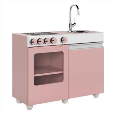 Imagem de Mini Cozinha Infantil Luli MDF Com Fogão e Pia Decor - Ofertamo, Rosa,
