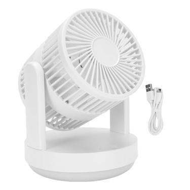 Imagem de Haofy Ventilador de Mesa Pequeno e Dobrável Recarregável e Dobrável Com Luz Noturna de LED, Ventilador Portátil Com Bateria de 6000mAh, Design de Fluxo de Ar Duplo Lado, para o Quarto de (Bege)