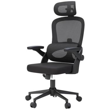Imagem de SIHOO M102C Cadeira de escritório de malha ergonômica, cadeira de mesa de encosto alto com apoios de braço 3D, suporte lombar para cima e para baixo, cadeira giratória para computador com encosto de