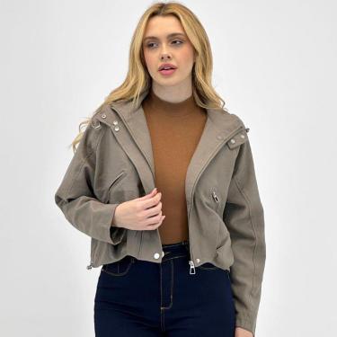 Imagem de Jaqueta Pacific Blue Bomber Oversized em Tecido Feminina-Feminino