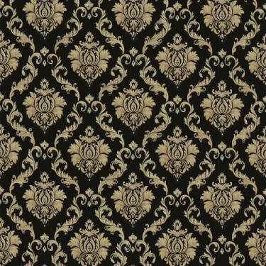 Imagem de ZAMNEA Papel de parede damasco preto dourado, papel de parede autoadesivo para gaveta de cômoda, decoração de casa, 48 cm x 40 cm