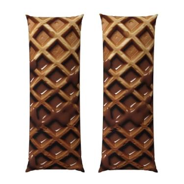 Imagem de Capa de travesseiro corporal com zíper oculto, fronha longa de microfibra macia e respirável para travesseiro corporal, capas de travesseiro de waffles de chocolate para dormir, presente de cama, capa