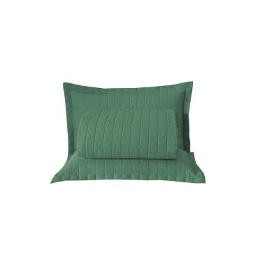 Imagem de Kit Cobre Leito Matelado Copacabana 3 Peças Queen 100% Poliéster Percal 300 Fios - Verde