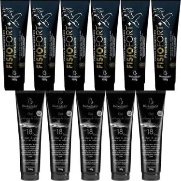 Imagem de Kit 6 Pomada Fisiofort Premium + 5 Gel Cartilagem De Tubarão - Bio Ins