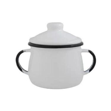 Imagem de Açucareiro Esmaltado Mãe Ágata N 08 Branco Ewel, Aço, Branco, Açucarei