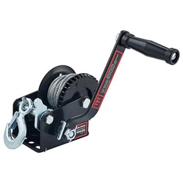 Imagem de TYT Guincho de reboque para barcos de 270 kg com fio de aço de 6 m, engrenagem de aço endurecido, guincho manual de catraca bidirecional operado, para guincho náutico ATV SUV UTV (272 kg com cabo preto)