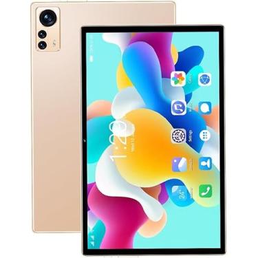 Imagem de Tablet X12, 12 GB de RAM + 512 GB, tela imersiva de 10,1 polegadas, 5G, Wi-Fi, Bluetooth, Android 12 octa-core, bateria de 8000 mAh (Dourado)