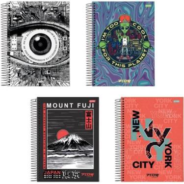 Imagem de Caderno Espiral 15X1 Capa Dura FLOW 240 Folhas Pacote com 02 Unidades 