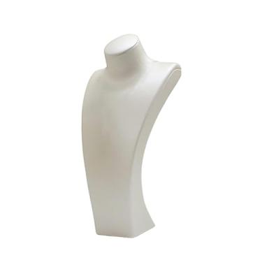 Imagem de simhoa Suporte para exibição de busto de colar, suporte para manequim de colar, decoração elegante, presente para loja de venda para mulheres, organizador de, Branco, 16 Cm X 8.5 Cm X 32