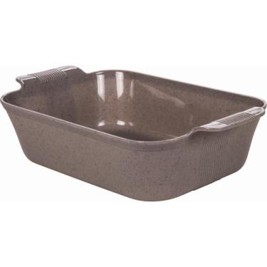 Imagem de Travessa Retangular Gourmet 2,5l Marmorizada Salada Buffet - Plasútil