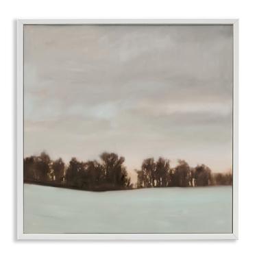 Imagem de Stupell Industries Design de arte giclée emoldurado branco Sundown Snow Scene por Megan Lightell, 17 x 17