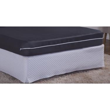 Imagem de Protetor de Colchão para Cama de Viúva Capa com Zíper em Malha Gel Lisa Resistente 28 cm de Altura 1 pç