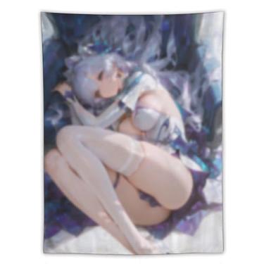 Imagem de LIEGBMEU Tapeçaria de biquíni sexy anime menina 152.4 cm x 203.2 cm interior exterior parede colcha arte decoração de tapeçaria caprichosa, AF212