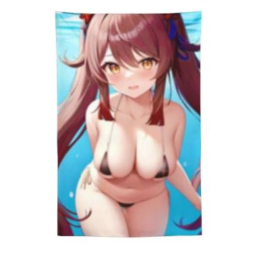 Imagem de LIEGBMEU Sexy Bikini Hot Anime Girl Tapeçaria 152.4 cm x 228.6 cm Interior Exterior Wall Quilt Art Decoração de Tapeçaria Caprichosa, AC008