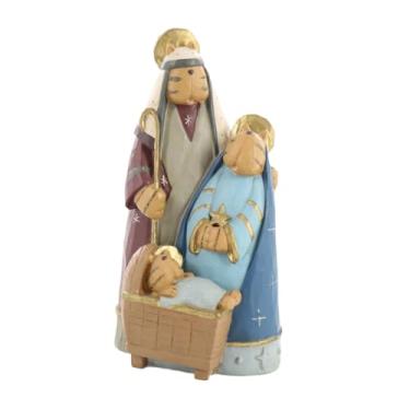 Imagem de MERIGLARE Estatueta de presépio de gato, ornamento, decoração religiosa, animais engraçados de presépio, estátua da Sagrada Família para decoração de mesa de