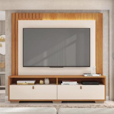 Imagem de Home Theater Blida Ripado para TV até 70 com LED Freijo/OffWhite G11 -