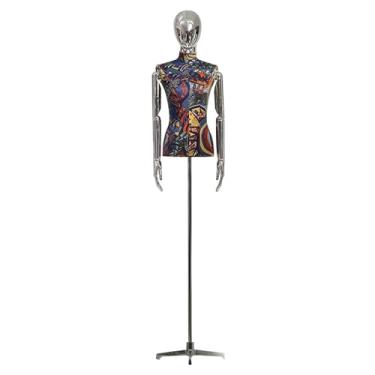 Imagem de Mannequin Torso de manequim feminino com altura ajustável de 55,11 a 74,8 polegadas, cabeça e braço galvanizados podem girar 360 ° e podem ser desmontados(Blue 1)