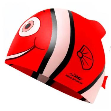 Imagem de Touca De Natação Gold Sports Kids Fashion Fish De Silicone-Unissex