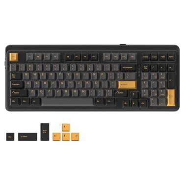 Imagem de DAREU Teclado mecânico sem fio EK98pro, teclado para jogos 96% cremoso com teclado numérico, BT/2,4 GHz/USB-C, interruptores lineares pré-lubrificados, estrutura de junta, personalizado