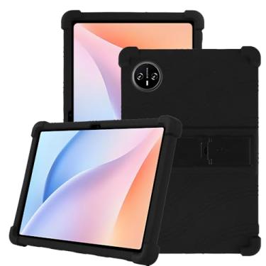 Imagem de Sozengba Capa para tablet DOOGEE Tab A9 Plus, para DOOGEE Tab A9 Pro Plus 11 polegadas, capa protetora à prova de choque de silicone macio ajustável para crianças (preta)
