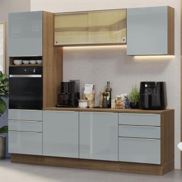 Imagem de Armário de Cozinha Completa 240cm Rustic/Cinza Lux Madesa 08