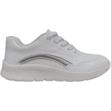 Imagem de Tênis Beira Rio Casual Metalizado Feminino Conforto e Estilo, Branco p