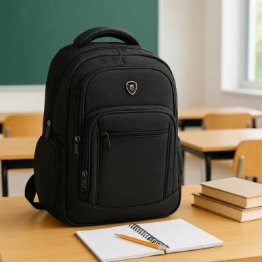 Imagem de Mochila de Costas Básica Juvenil Adulto Preto Masculino - FWB, Preto