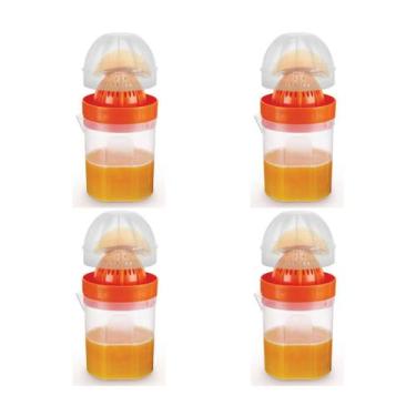 Imagem de Kit 4 Espremedores De Laranja Portátil 510ml C/Tampa-Nitron