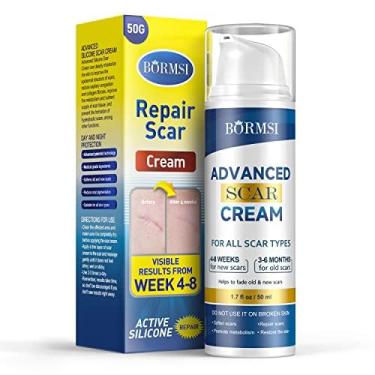 Imagem de Creme para cicatrizes, gel ativo de silicone dimeticona para cicatrizes antigas para cicatrizes cirúrgicas, estrias, queimaduras, queloides, tratamento para acne (50 g)