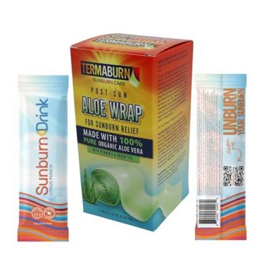 Imagem de Kit de cuidados com queimaduras solares: TermaBurn Sunburn Care Aloe Wrap e SunBurnDrink Citrus Punch Drink Stick (x2)