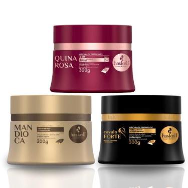 Imagem de Cronograma Haskell Quina Rosa + Mandioca + Cavalo Forte 300g