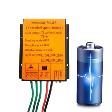 Imagem de 48V,12000W 12V 24V Controlador de carga da turbina eólica, controlador do gerador eólico IP67 impermeável, 10A-40A (amarelo)