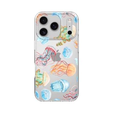 Imagem de Blingy's Capa para celular, linda estampa de água-viva divertida estilo peixe oceano design de praia transparente TPU macio capa protetora transparente 17.5 cm (medusa, i17 Pro Max)