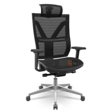 Imagem de Cadeira Darix X+ Aluminio Slider Braços 3D PU Plaxmetal Nacional NR-17 Assento em Tela