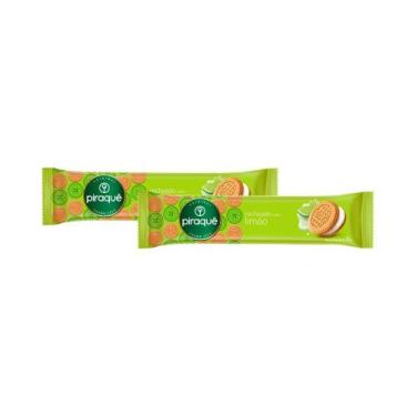 Imagem de Kit 2 Biscoito Piraquê Recheado Sabor Limão 76g - Piraque