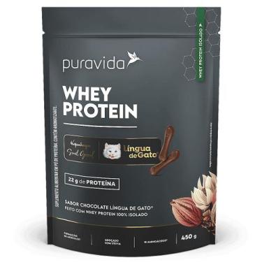 Imagem de Whey Protein Isolado Chocolate Língua De Gato 450g Puravida