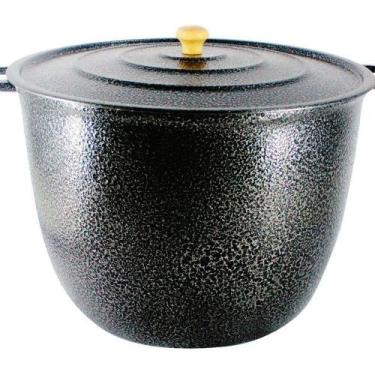 Imagem de Caldeirão Alça Alumínio Craqueado com Tampa 16,7L Preto 34cm - DIVIFOR