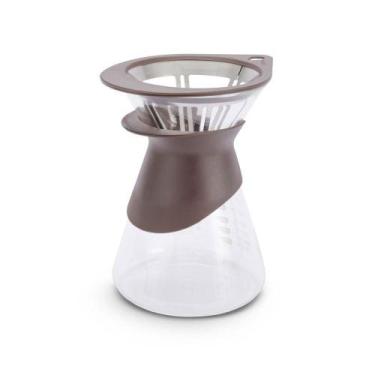 Imagem de Kit Cafeteira Jarra Com Filtro 600ml - Pressca Marrom