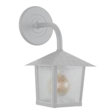 Imagem de Arandela Colonial Nina Quadrada Vidro Pontilhado E27 Bivolt Branco - B