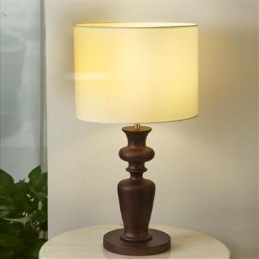 Imagem de Lâmpada De Mesa LED Criativa Retro Contemporânea De Madeira Sólida Adequada Para Sala De Estar, Estúdio, Villa, Iluminação De Decoração De Quarto De Hotel (Estilo 16)