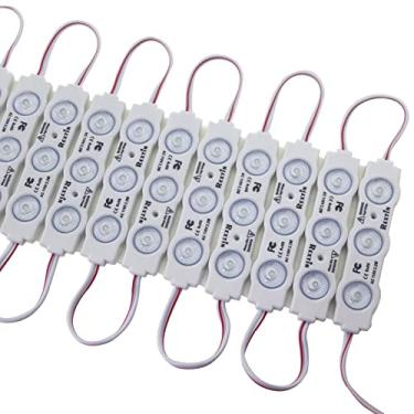 Imagem de REXTiN 100 peças super brilhantes 110 V 2835 3 módulos LED luzes de montra verdes 250 LM por módulo, luz decorativa à prova d'água para letreiros publicitários com fita adesiva traseira (verde)