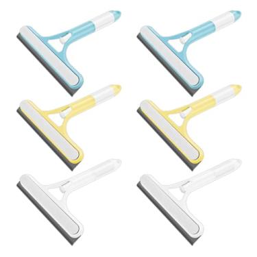 Imagem de Raspador de limpeza de janelas 3 em 1, reservatório de fluido embutido, 2025 novo com escova e frasco de spray embutido, lâmina de rodo sem arranhões com alça antiderrapante, ferramenta de limpeza de