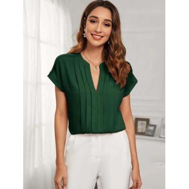 Imagem de Blusa feminina verde crepe tamanho m - LONDING