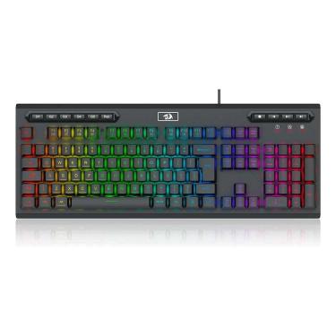 Imagem de Teclado Gamer Membrana Redragon Aditya Preto RGB Com Fio