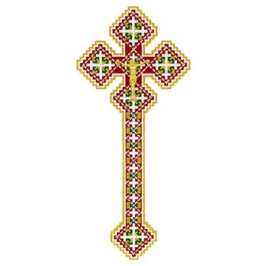 Imagem de RZRHMUHN Cruz ortodoxa, crucifixo de metal, decoração de cruz de Jesus, cruz de Jesus de mão, igrejas, casamentos, funerais, 21 x 9 cm