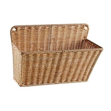 Imagem de IEUDNS Cesta de armazenamento de cozinha, cesta de parede, recipiente tecido à mão, porta-arquivos de parede, organizador de frutas e artigos diversos para