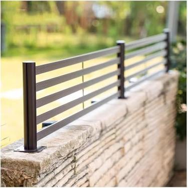 Imagem de Corrimão Da Escada Varanda De Liga De Alumínio Levante A Cerca Cerca Ao Ar Livre Cerca De Proteção Cerca Pátio Telhado Gabinete Recinto De Lago De Peixes, Black, 120x25.6cm