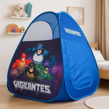 Imagem de Cabana Barraca Toca Infantil Divertida Dobrável Portátil Azul ou Rosa,